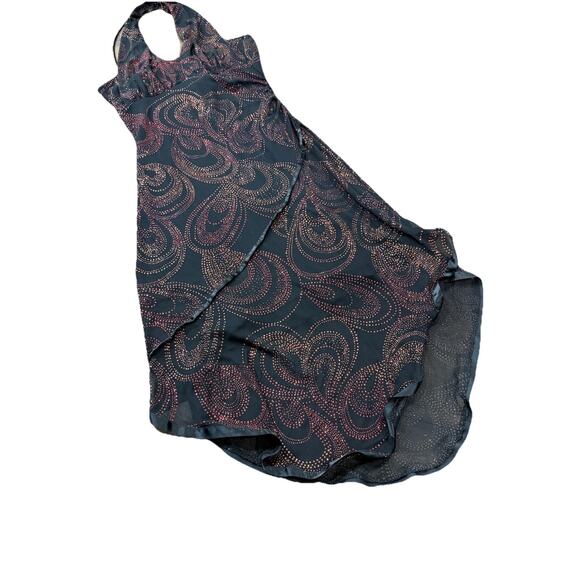 Taboo Black Red Glitter Halter Dress Gown Whimsigoth Y2K Dark Fairycore Size L - Picture 3 of 8